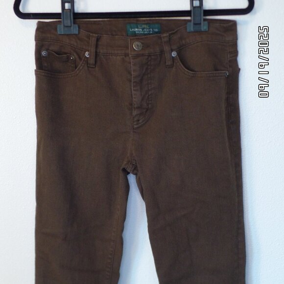 LRL Lauren Jeans Co Ralph Lauren Chocolate Brown Jeans Size 6 Excellent - Picture 2 of 11
